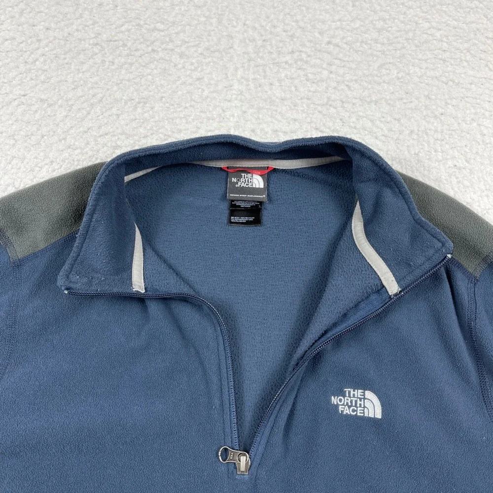 The North Face Fleece‎ Pullover Mens Large Blue Grey Quarter Zip CQ45 Gorpcore
